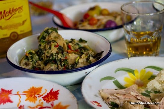 Braised Chicken in Thai Aromatic Paste (ไก่ใต้น้ำ gai dtai naam)