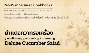 Deluxe Cucumber Salad (ยำแตงกวาทรงเครื่อง; yam dtaaeng gwaa sohng khreuuang)